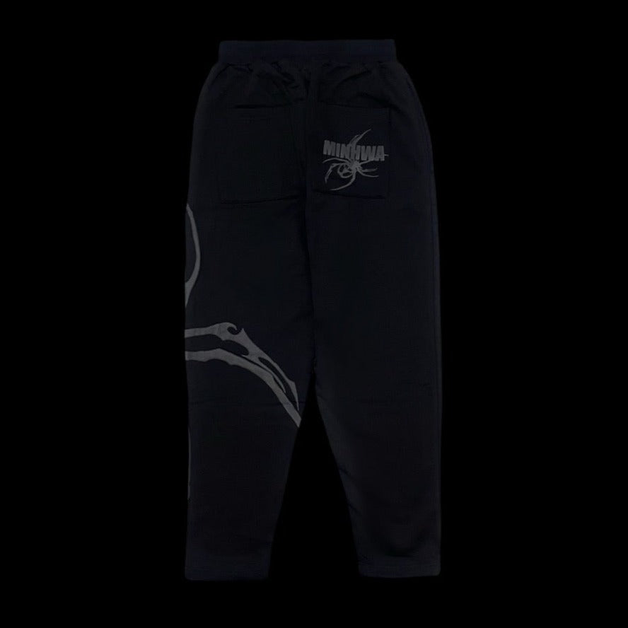 BLACK & GREY SPIDER SWEATPANTS